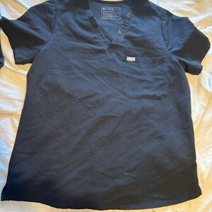 Figs Women's Black V-Neck Short Sleeve Tee